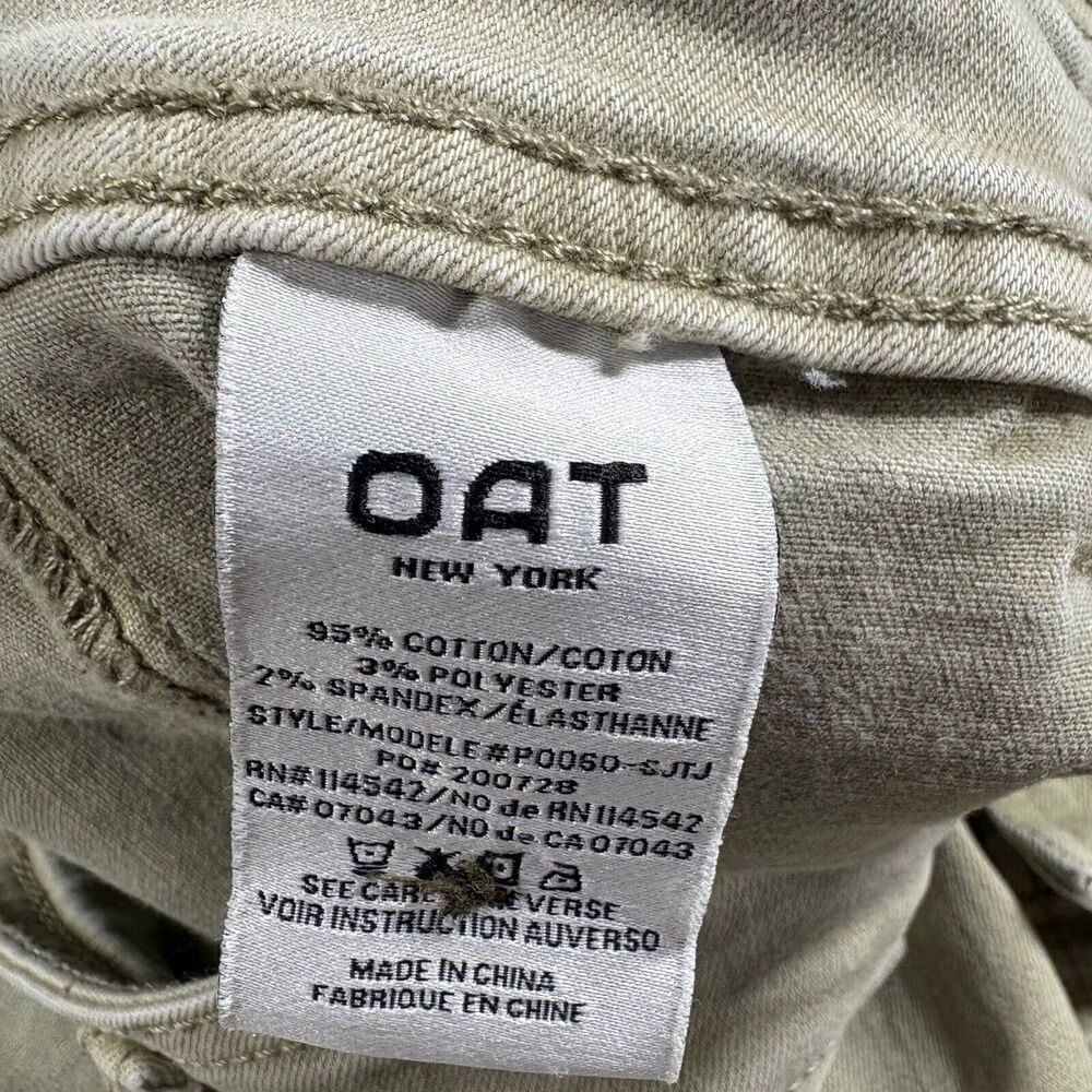 Oat Jeans Womens Size 12/31 Sage Green Cargo Raw Hem Utility Combat Trendy Wide - Picture 9 of 15